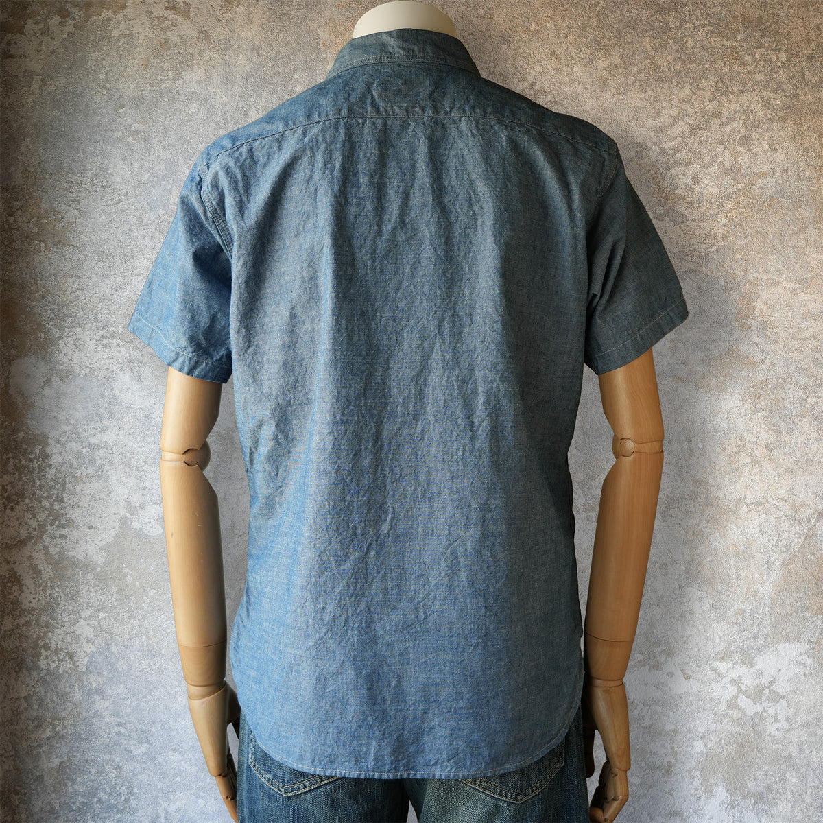 DELUXEWARE_WWS-33S_SHORT WORK SHIRT_INDIGO
