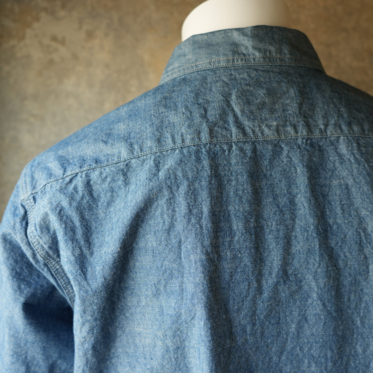 DELUXEWARE_WWS-33S_SHORT WORK SHIRT_INDIGO