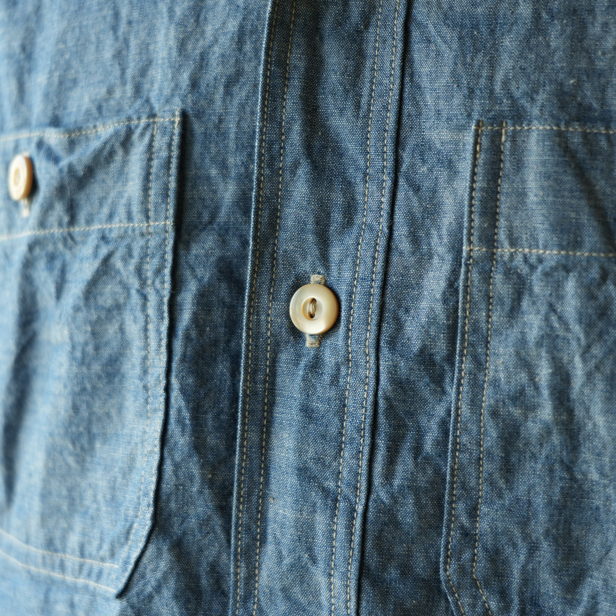 DELUXEWARE_WWS-33S_SHORT WORK SHIRT_INDIGO