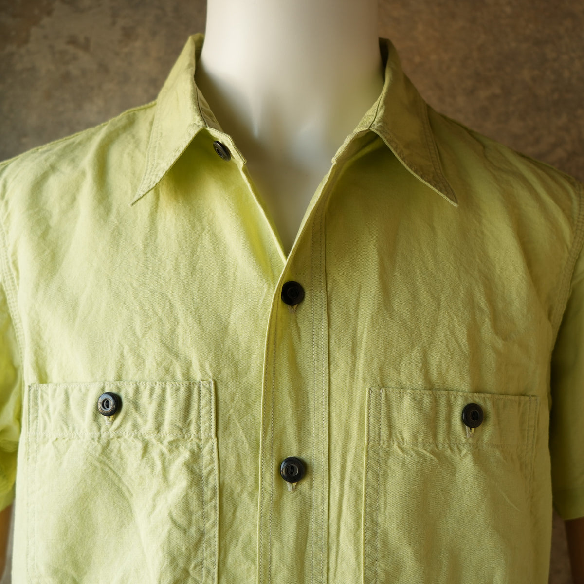 DELUXEWARE_WWS-33S_SHORT WORK SHIRT_GRNYEL