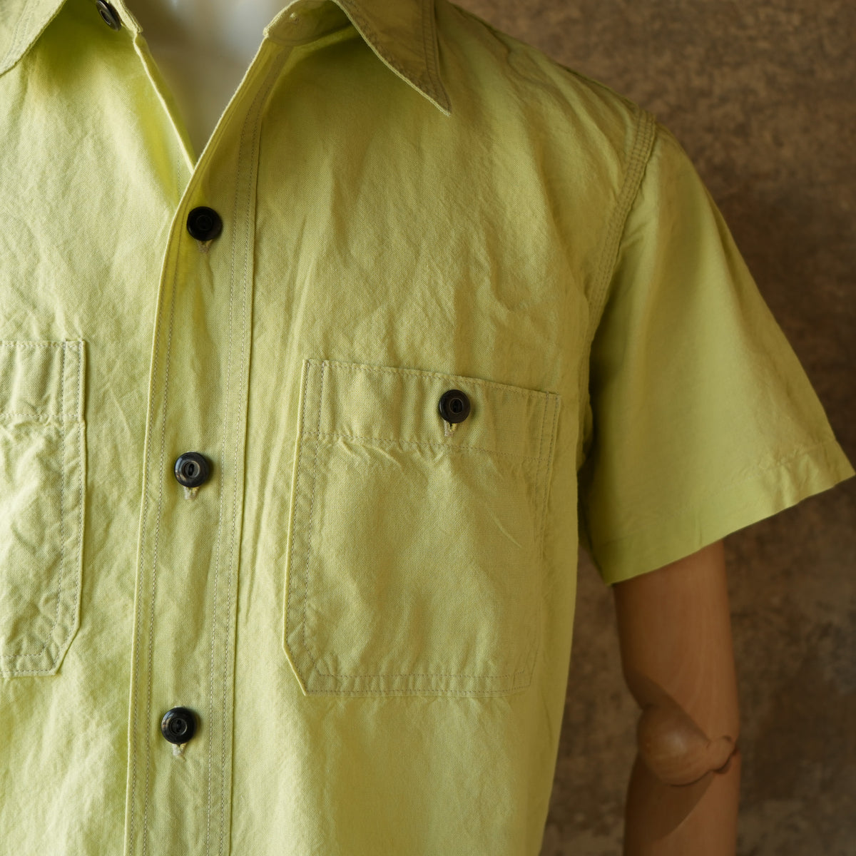DELUXEWARE_WWS-33S_SHORT WORK SHIRT_GRNYEL