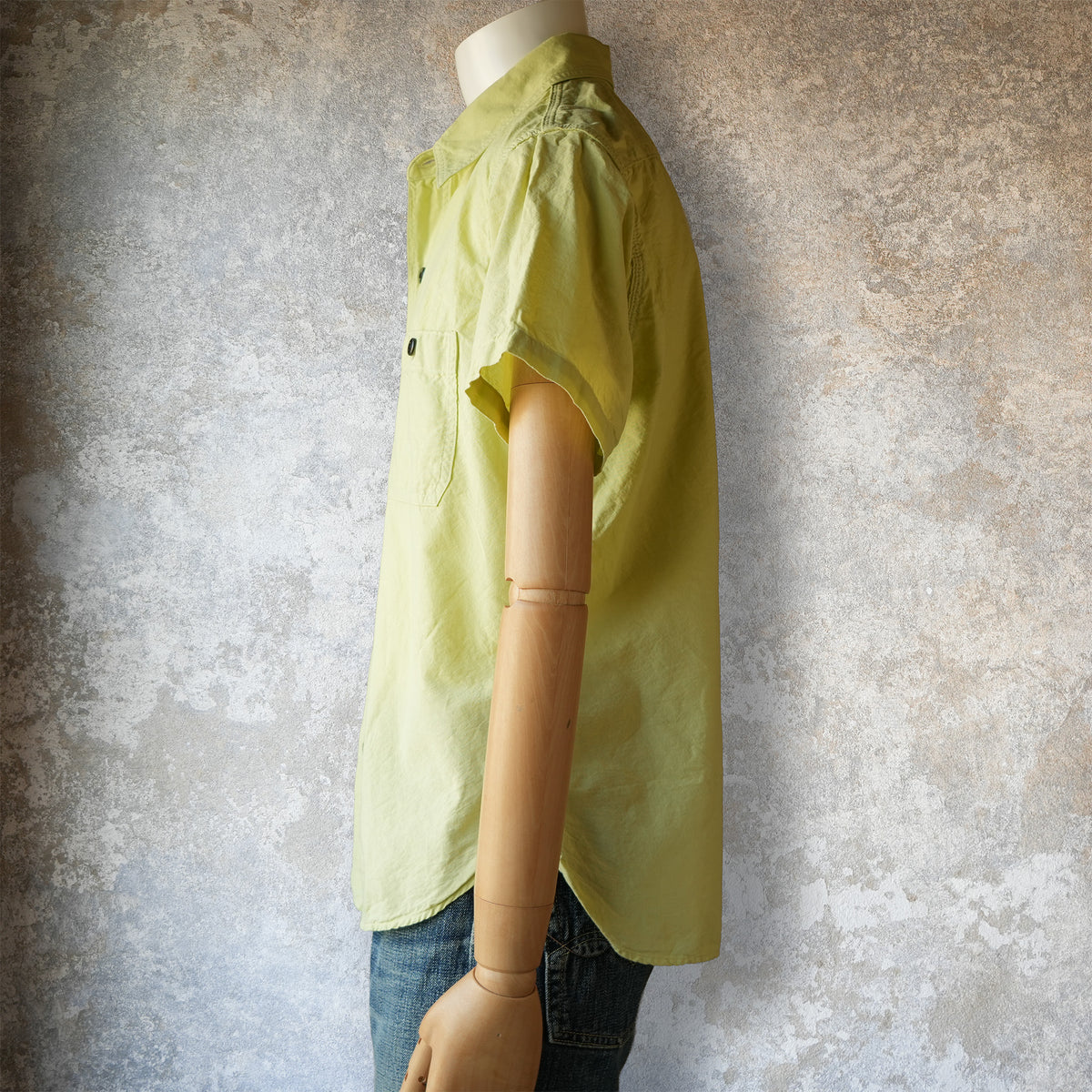 DELUXEWARE_WWS-33S_SHORT WORK SHIRT_GRNYEL