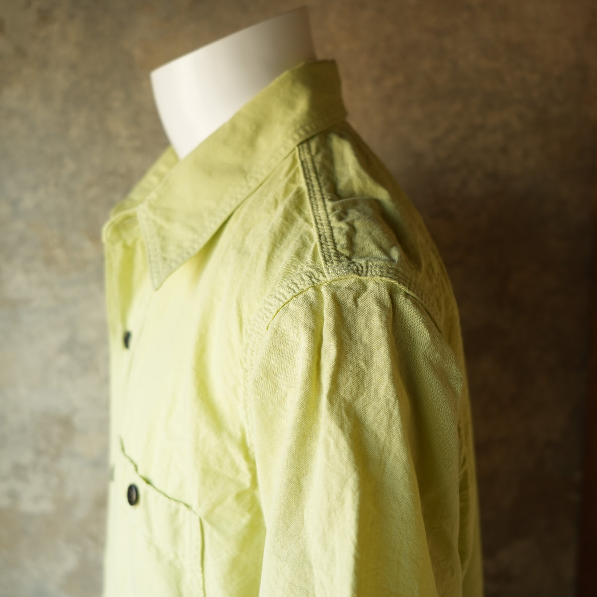 DELUXEWARE_WWS-33S_SHORT WORK SHIRT_GRNYEL