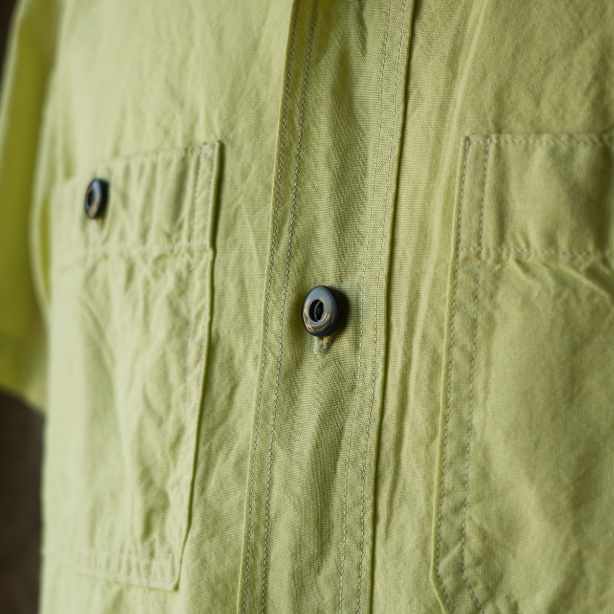 DELUXEWARE_WWS-33S_SHORT WORK SHIRT_GRNYEL