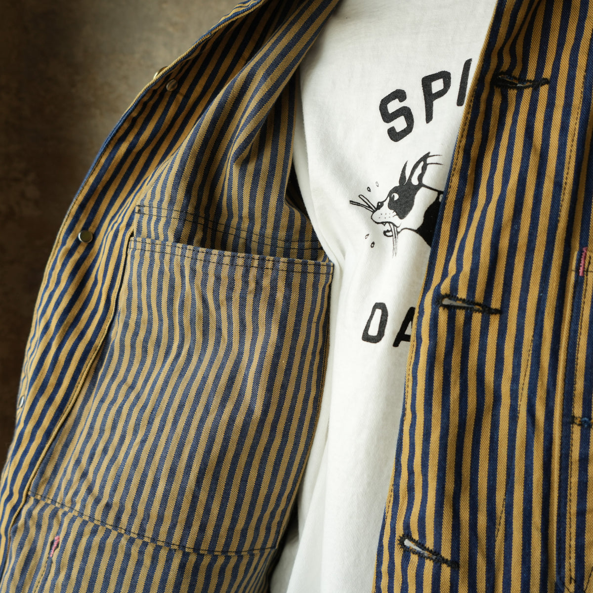 TCB Jeans_Cat Head Jacket_Brown Tabby Stripe