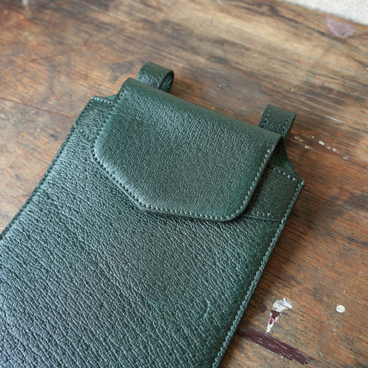 SpiralDance_Mobile holster_Wild Boar Leather_D.Green