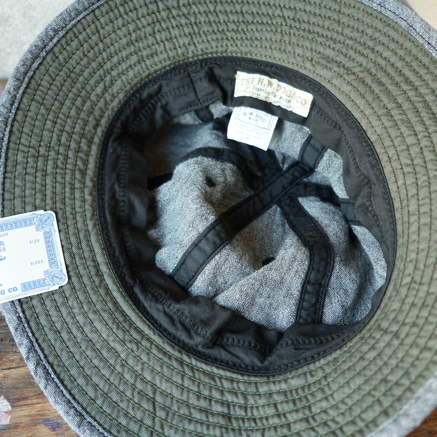 THE H.W.DOG&CO_D-01139_LINEN FATIGUE HAT_BLACK