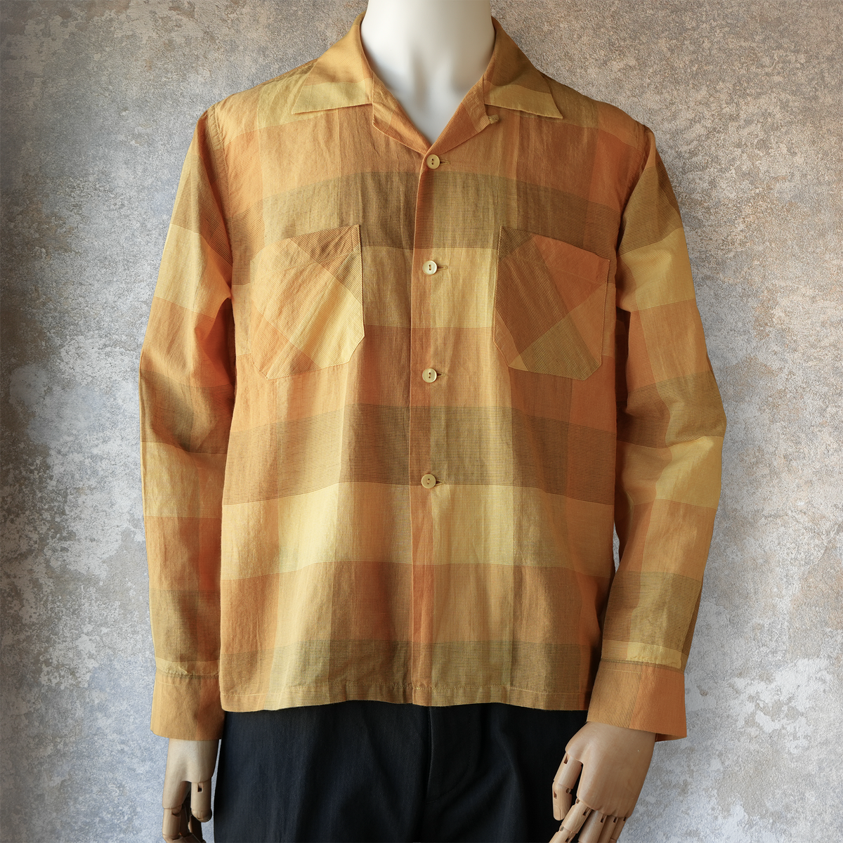 G&F Co. PLAID CHECK SHIRT L/S YELLOW