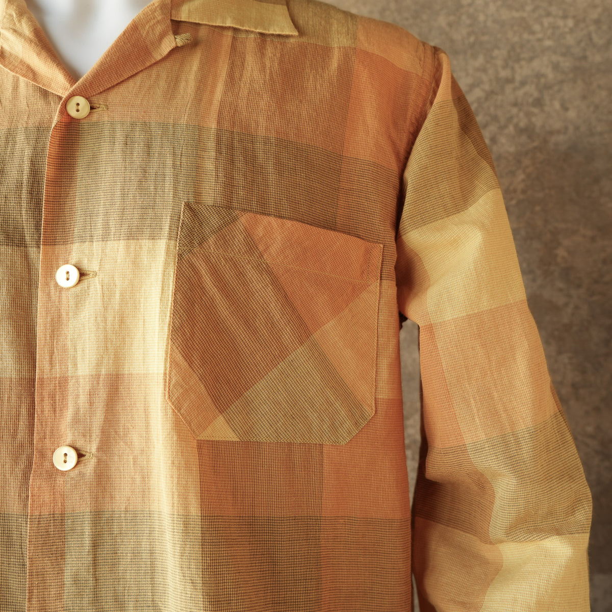 G&F Co. PLAID CHECK SHIRT L/S YELLOW