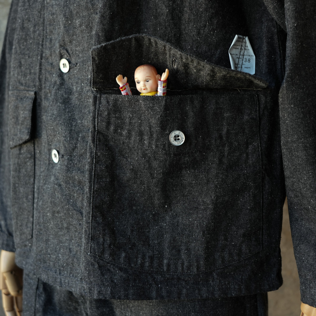 TCB jeans_Catface Jacket 10.2oz_Black Denim