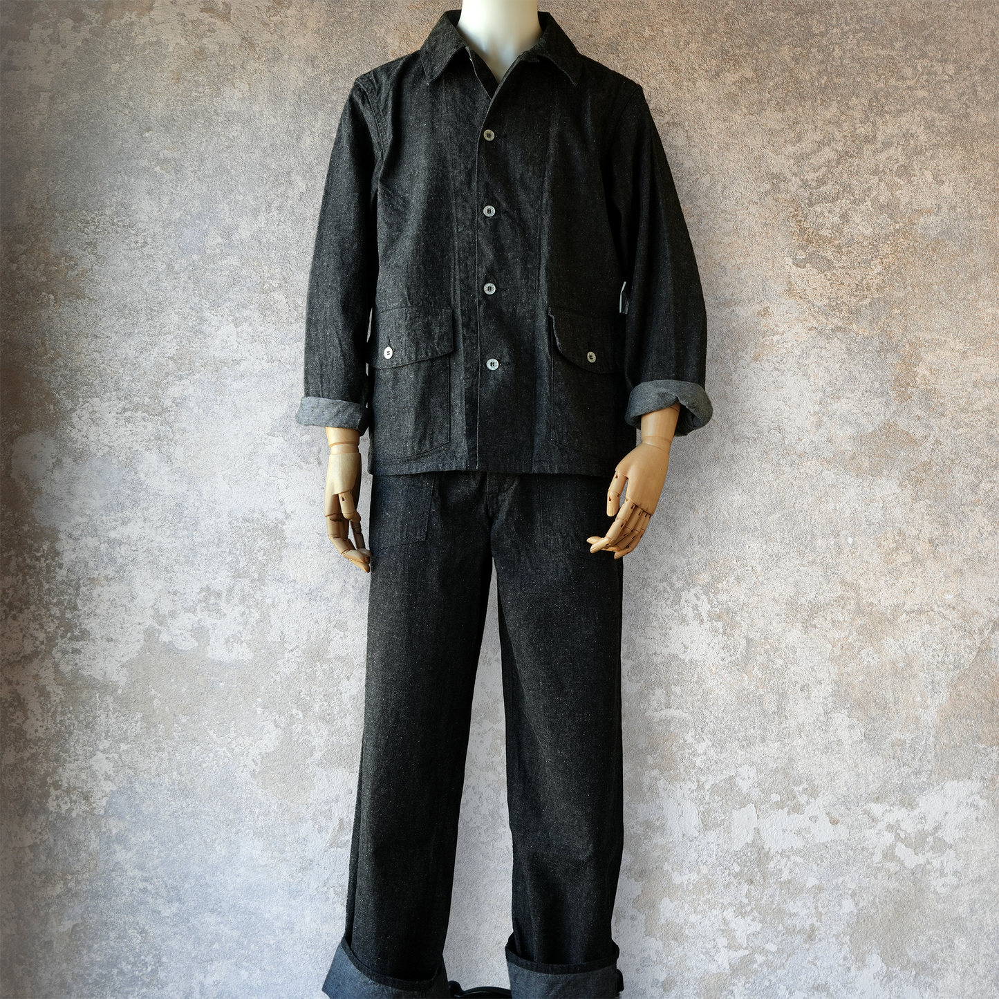 TCB Jeans_Catface Trousers 10.2oz_Black Denim