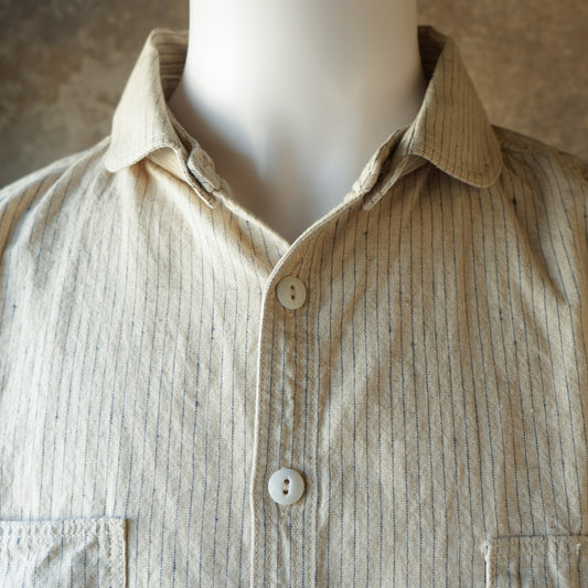 TCB Jeans_Detachable Collar Work Shirt_Beige Stripe 2026