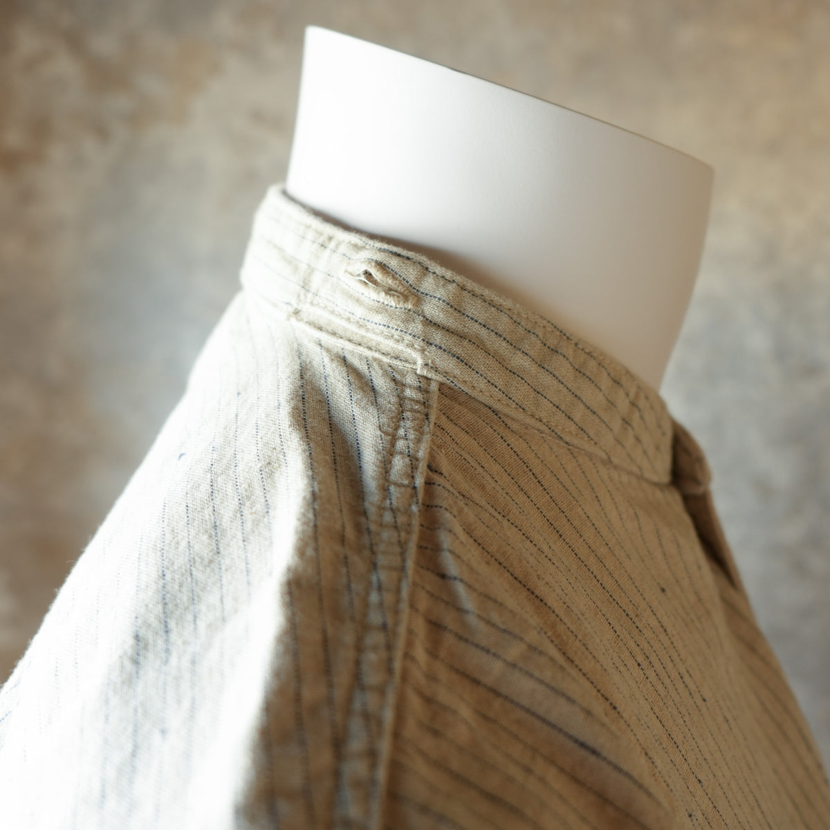 TCB Jeans Detachable Collar Work Shirt - Beige Stripe 2026