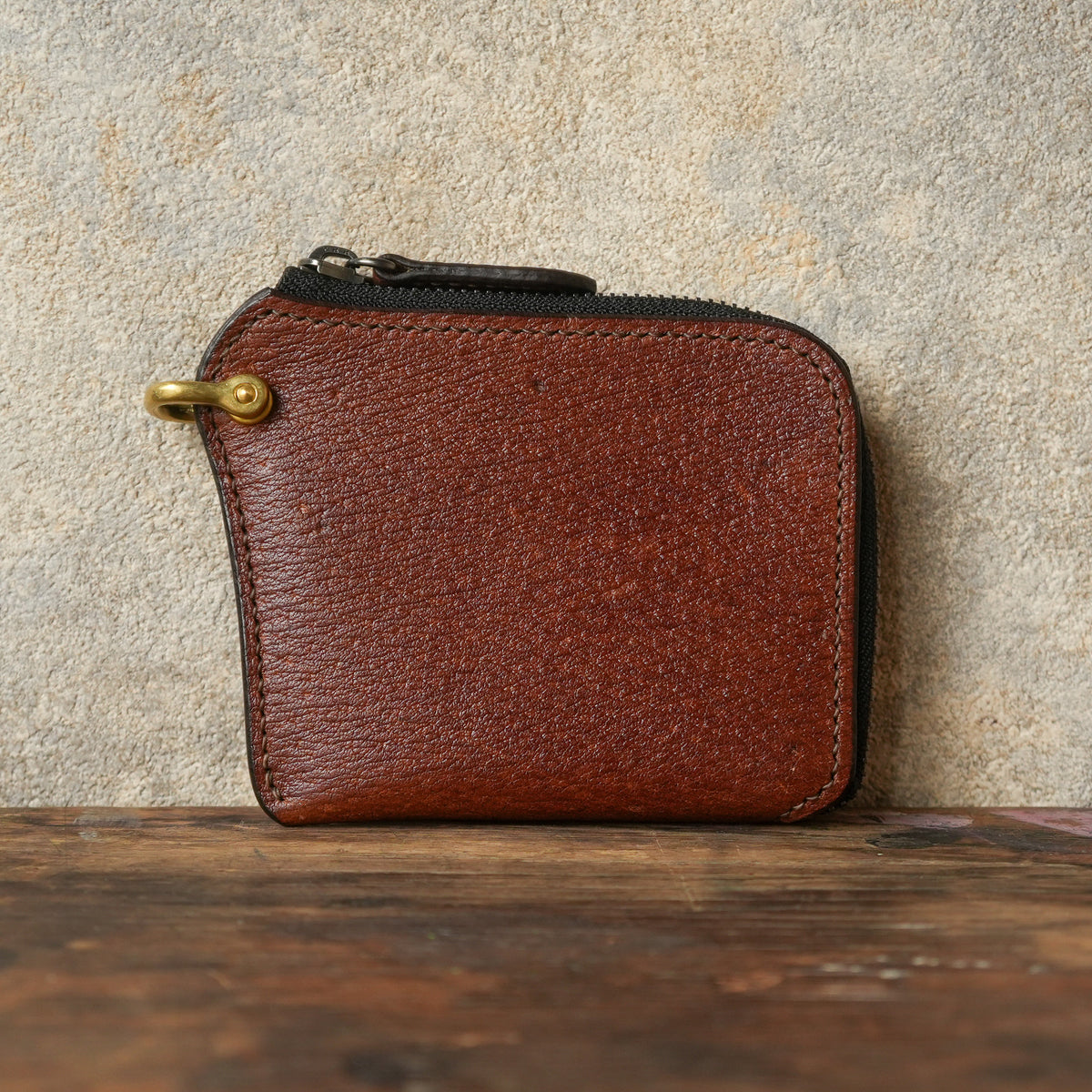 SpiralDance_L-Zip Small Wallet_BROWN