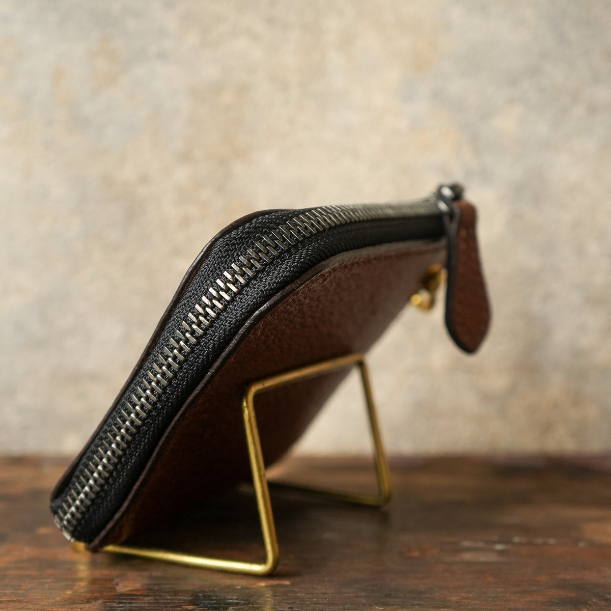 SpiralDance_L-Zip Small Wallet_BROWN
