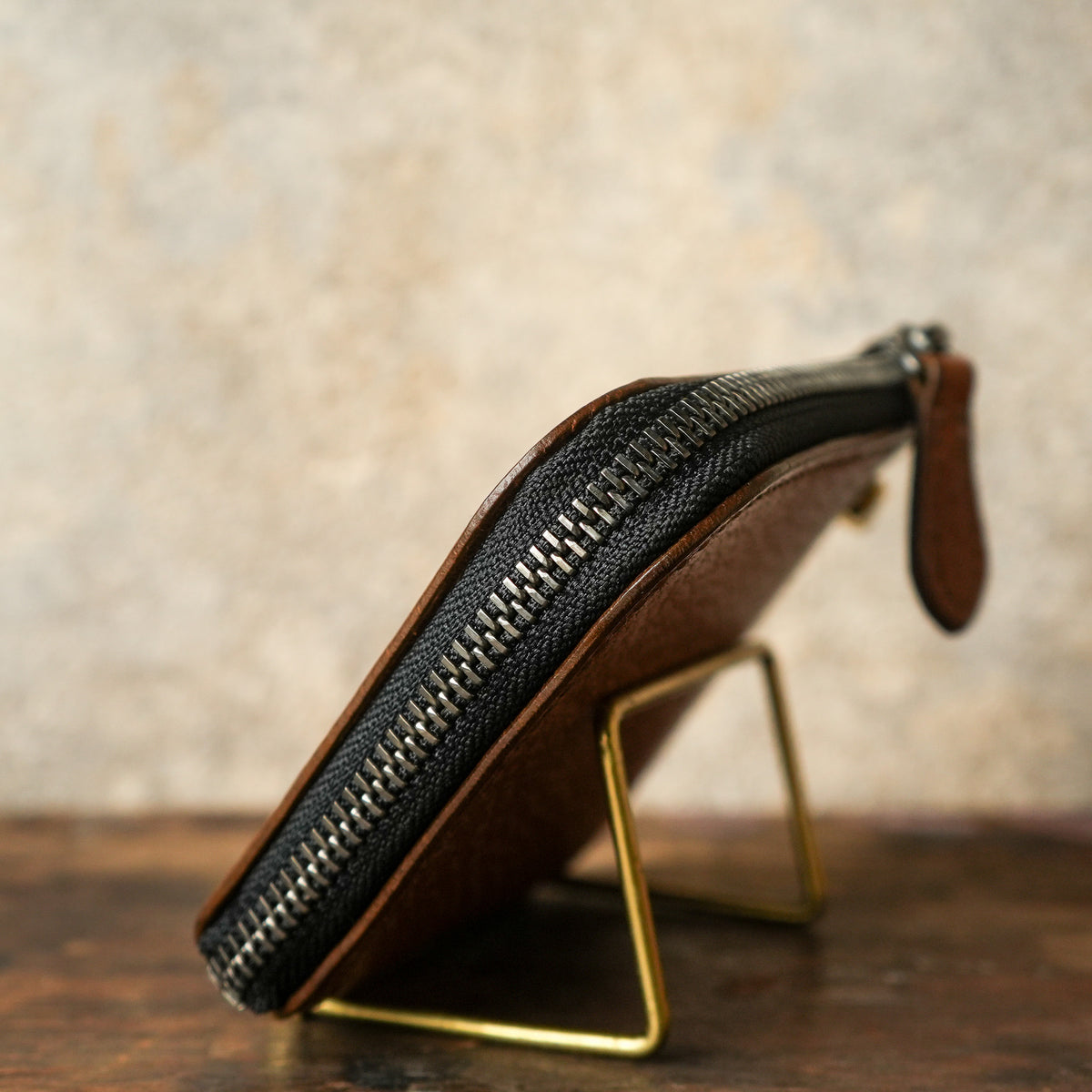 SpiralDance_L-Zip Small Wallet_CAMEL