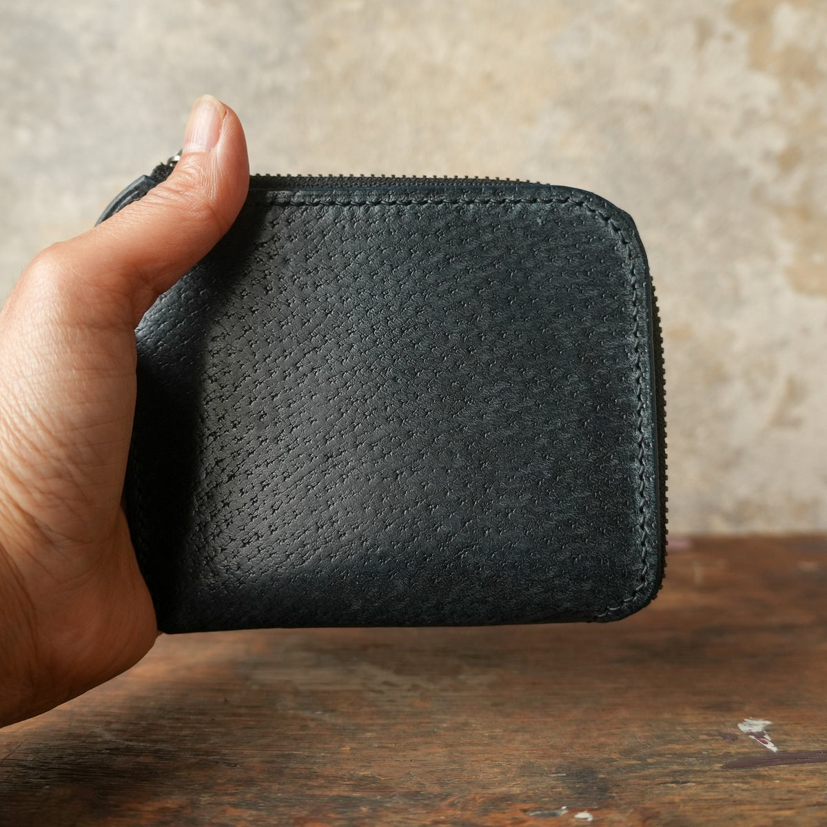 SpiralDance_L-Zip Small Wallet_NAVY
