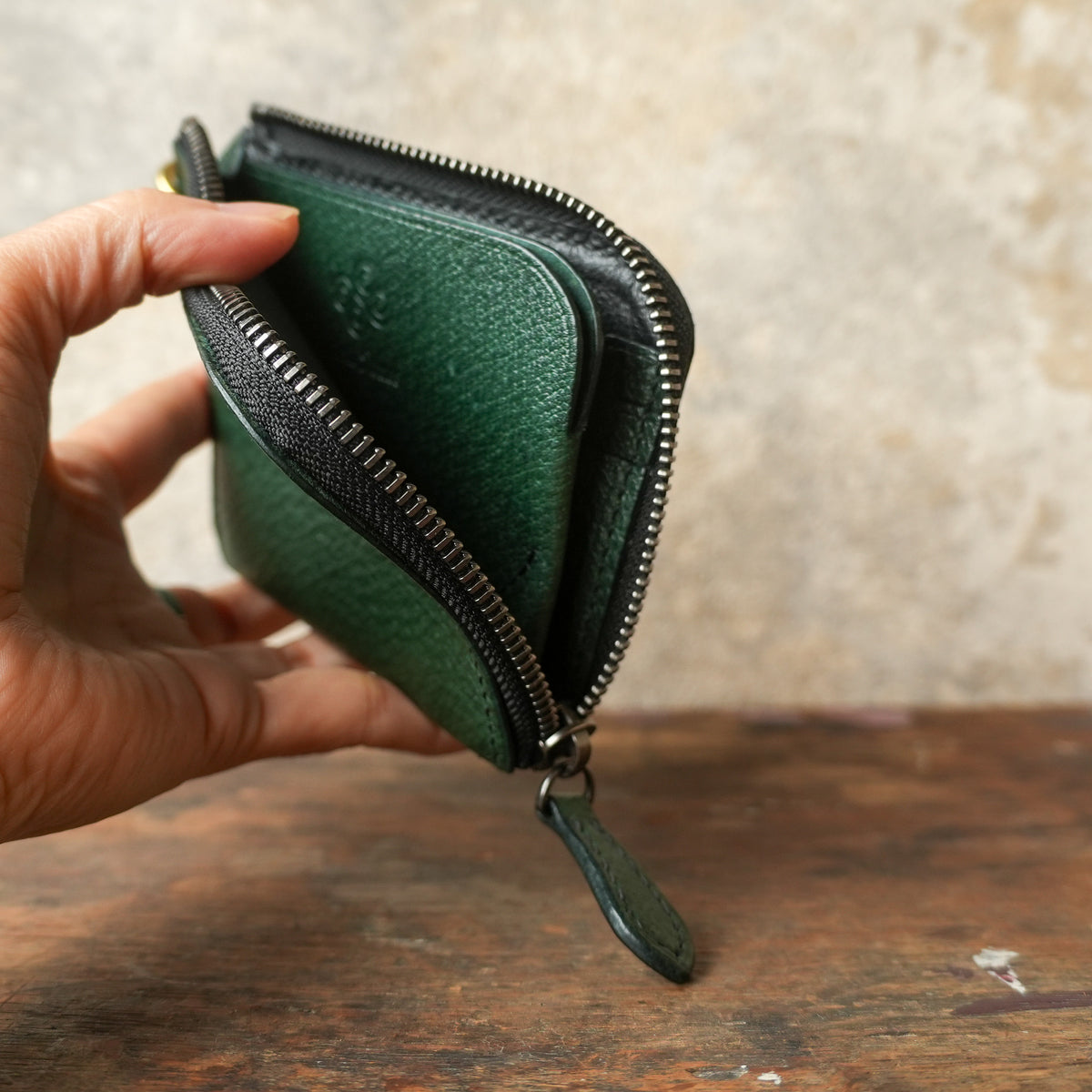 SpiralDance L-Zip Small Wallet DARK GREEN