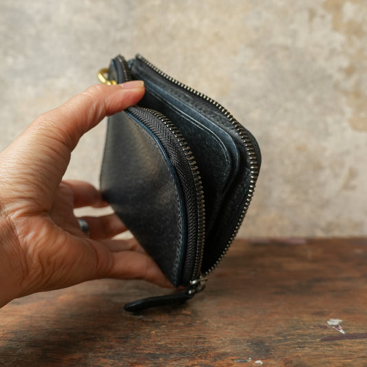 SpiralDance_L-Zip Small Wallet_NAVY
