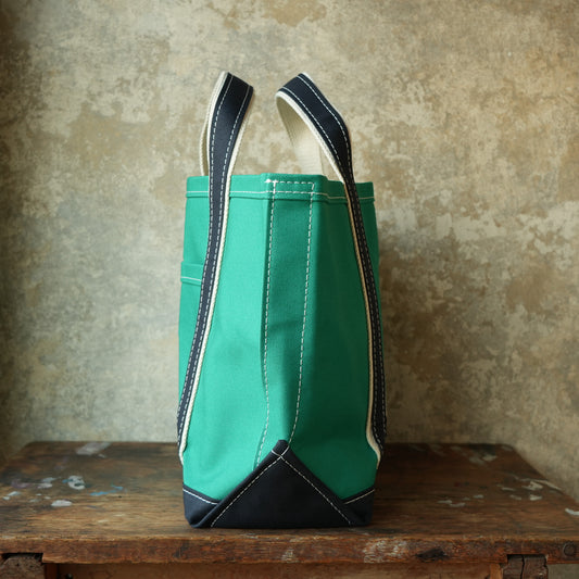 WORKERS_Deluxe Pocket Tote Bag_Green x Navy Handle_Short