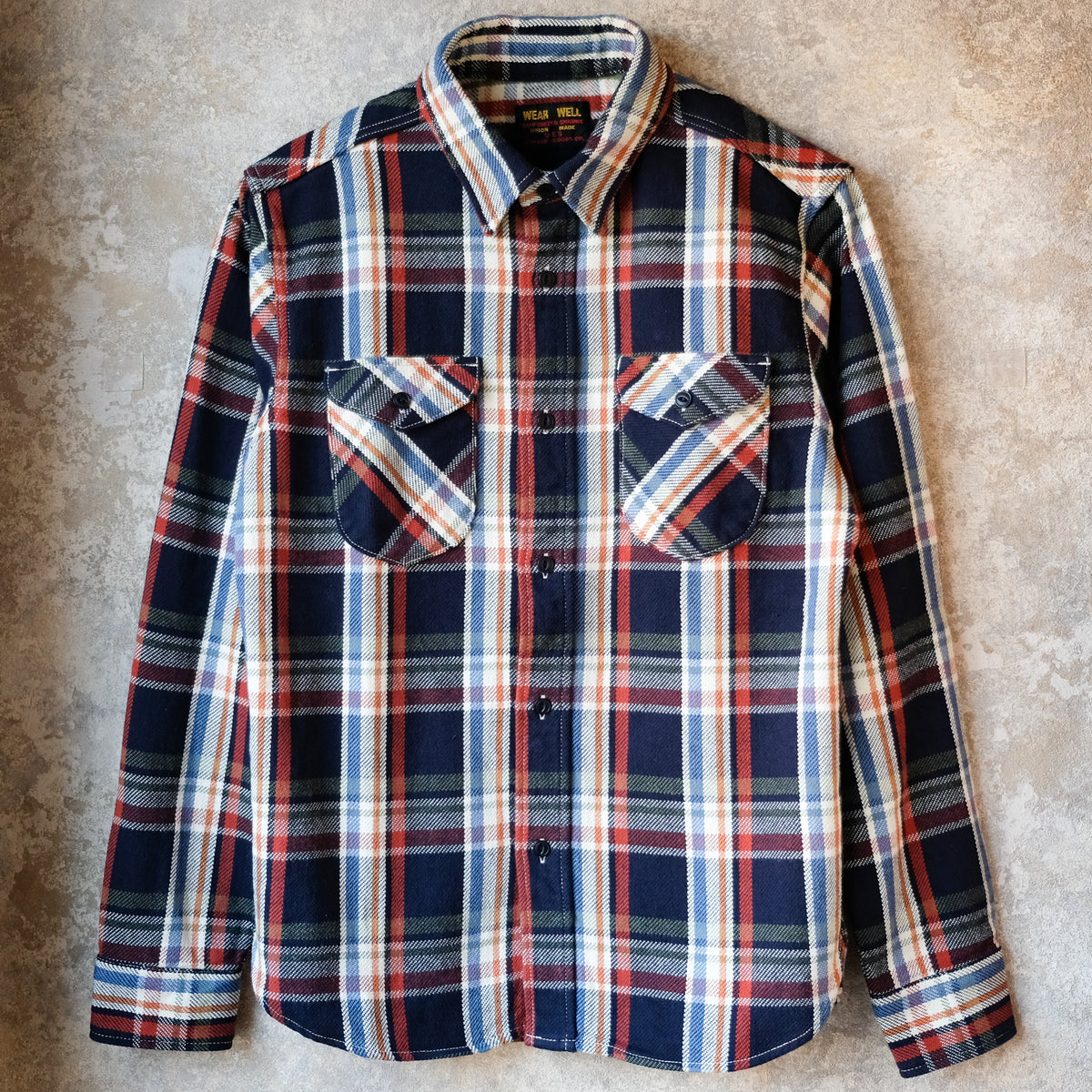 UES_502553_05_3_Yarn-dyed heavy flannel shirt_Navy