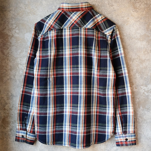 UES_502553_05_3_Yarn-dyed heavy flannel shirt_Navy