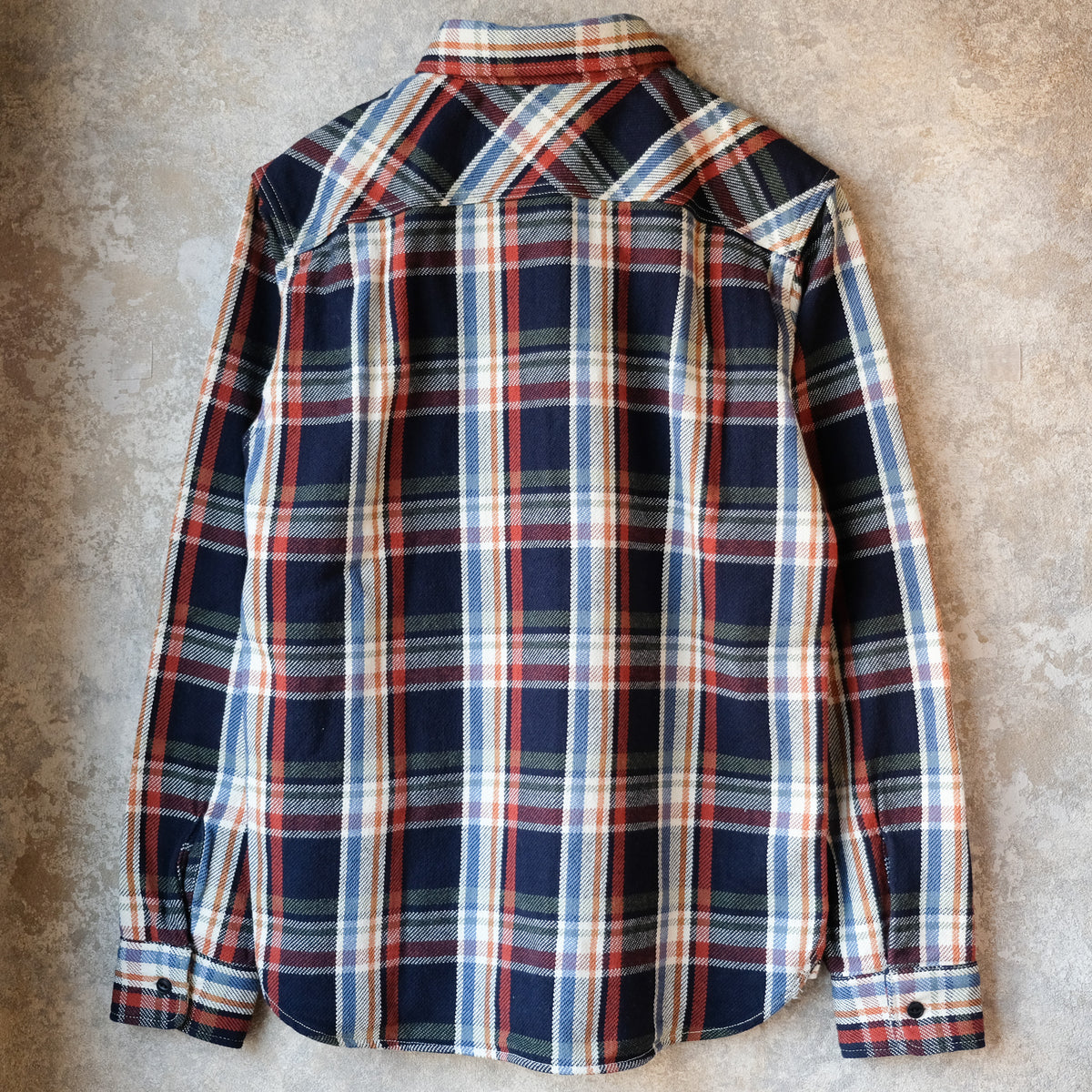 UES_502553_05_3_Yarn-dyed heavy flannel shirt_Navy