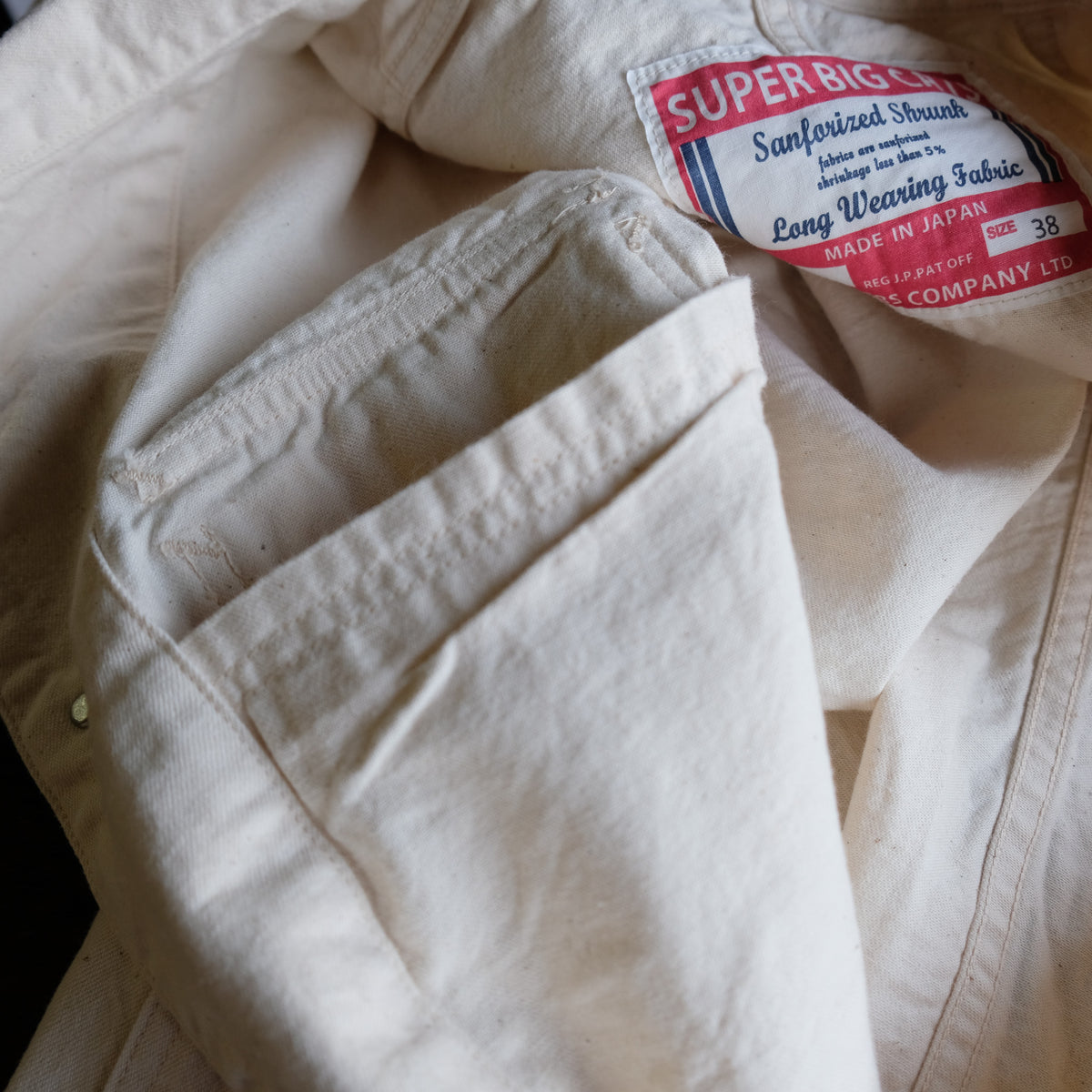 WORKERS_SUPER BIG CAT Jacket, 10 oz White Denim