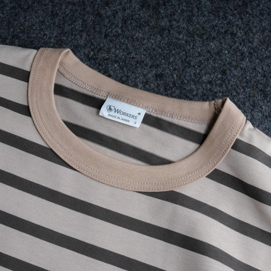WORKERS_Border T_Long Sleeve_Dark Mocha x Latte