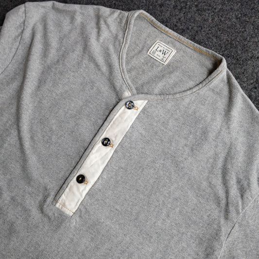 LOOP&WEFT_LRH1040_SUPIMA COTTON EDGE PIPING CLASSIC HENLEY_VINTAGE GREY