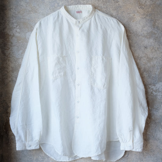 TCB Jeans_Detachable Collar Work Shirt_White Linen