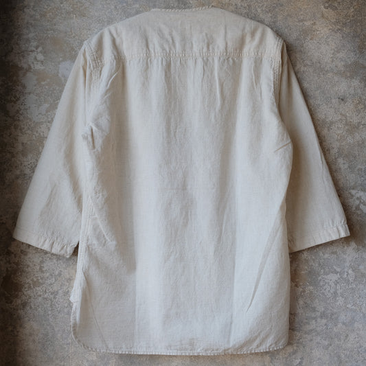 THE YMWALK ON_C-60073_COLLARLESS SPORT SHIRT (NATURAL)