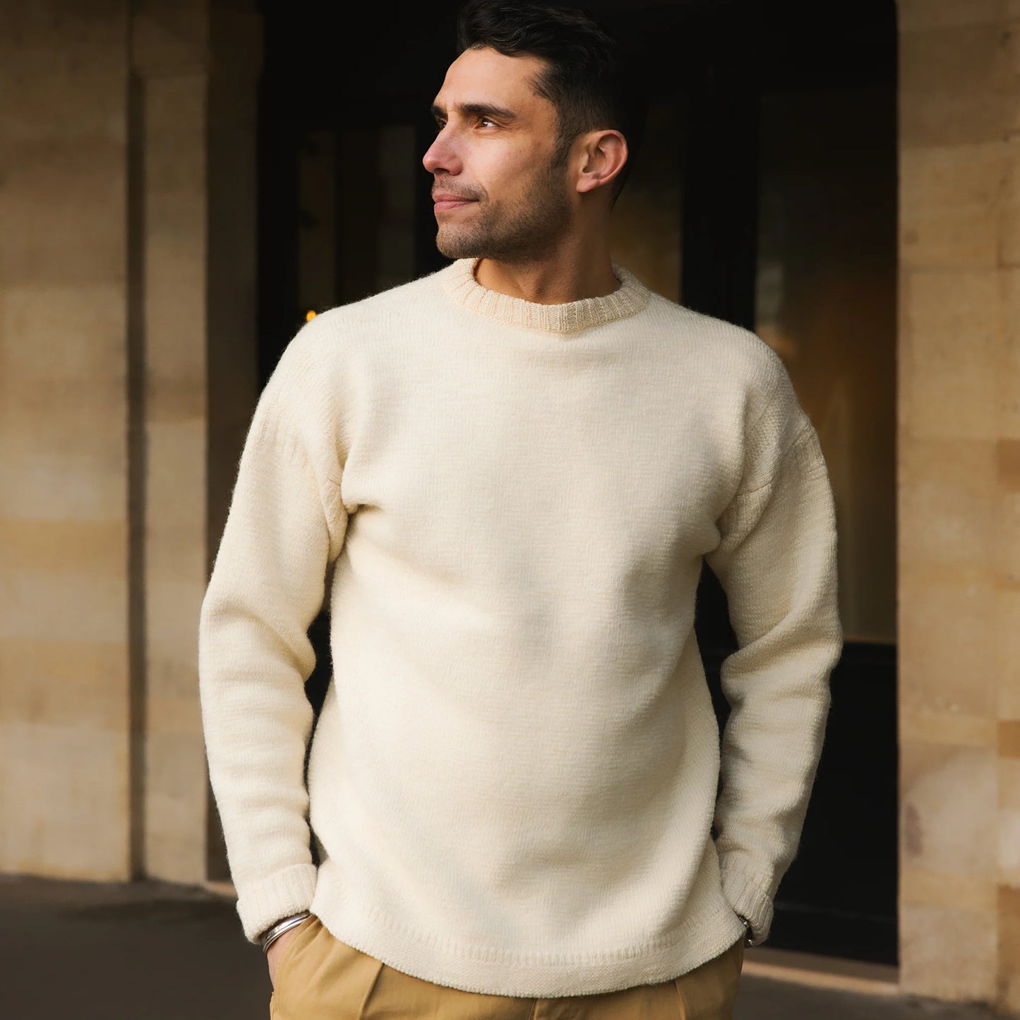 PREQUEL_K1001 Fisherman's Sweater (White) フィッシャーマンズ セーター (ホワイト)