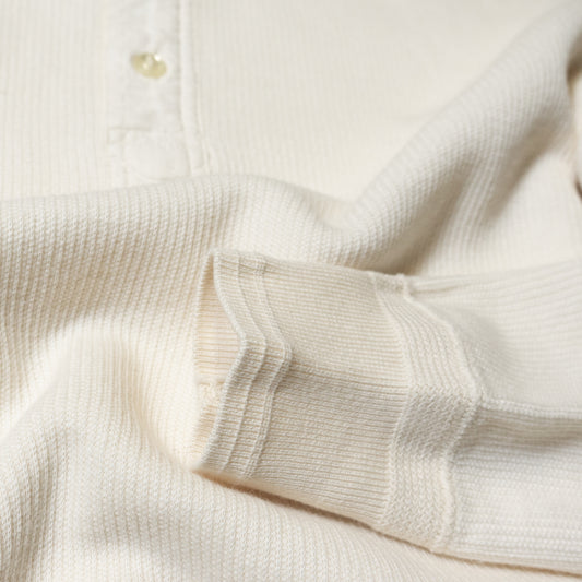 LOOP&WEFT_LRH1039_CLASSIC ROYAL RIB KNIT HENLEYNECK THERMAL_V.IVORY