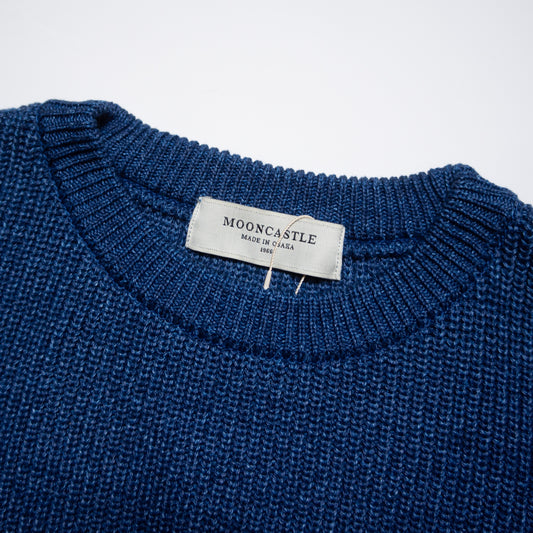 MOON CASTLE COTTON HEAVY WEIGHT CREW NECK Vintage Blue