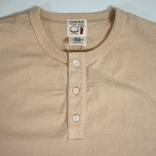 SAMURAIJEANS_SJST-SC02_和綿ヘンリーTシャツ_淡栗色
