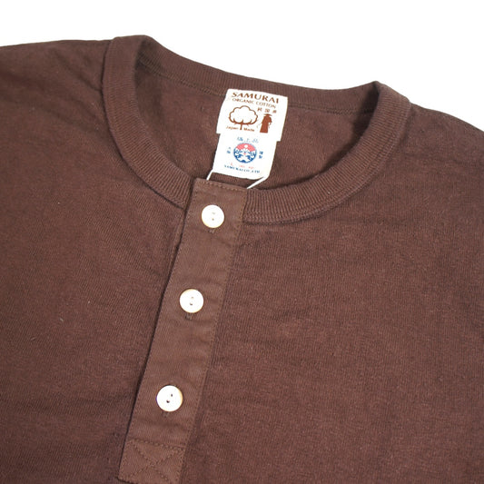 SAMURAIJEANS_SJST-SC02_和綿ヘンリーTシャツ_濃栗色