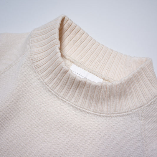 WORKERS_Raglan Cotton Sweater,WHITE