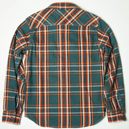 UES_501652_Yarn-dyed heavy flannel shirt_Green