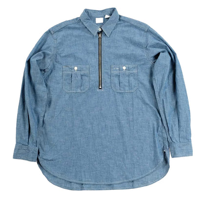 WORKERS_Zip Work Shirt_Blue Chambray