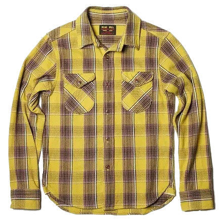 UES_501452_Yarn-dyed heavy flannel shirt_Yellow