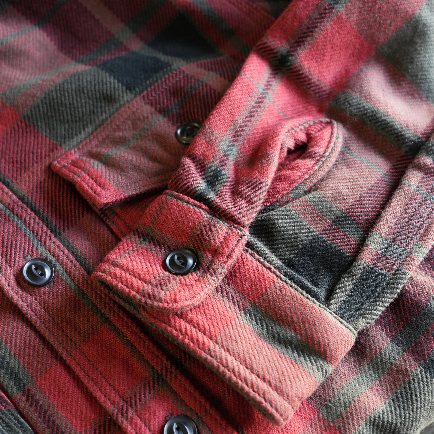 UES_502552_3_Extra Heavyweight Flannel Shirt_Red