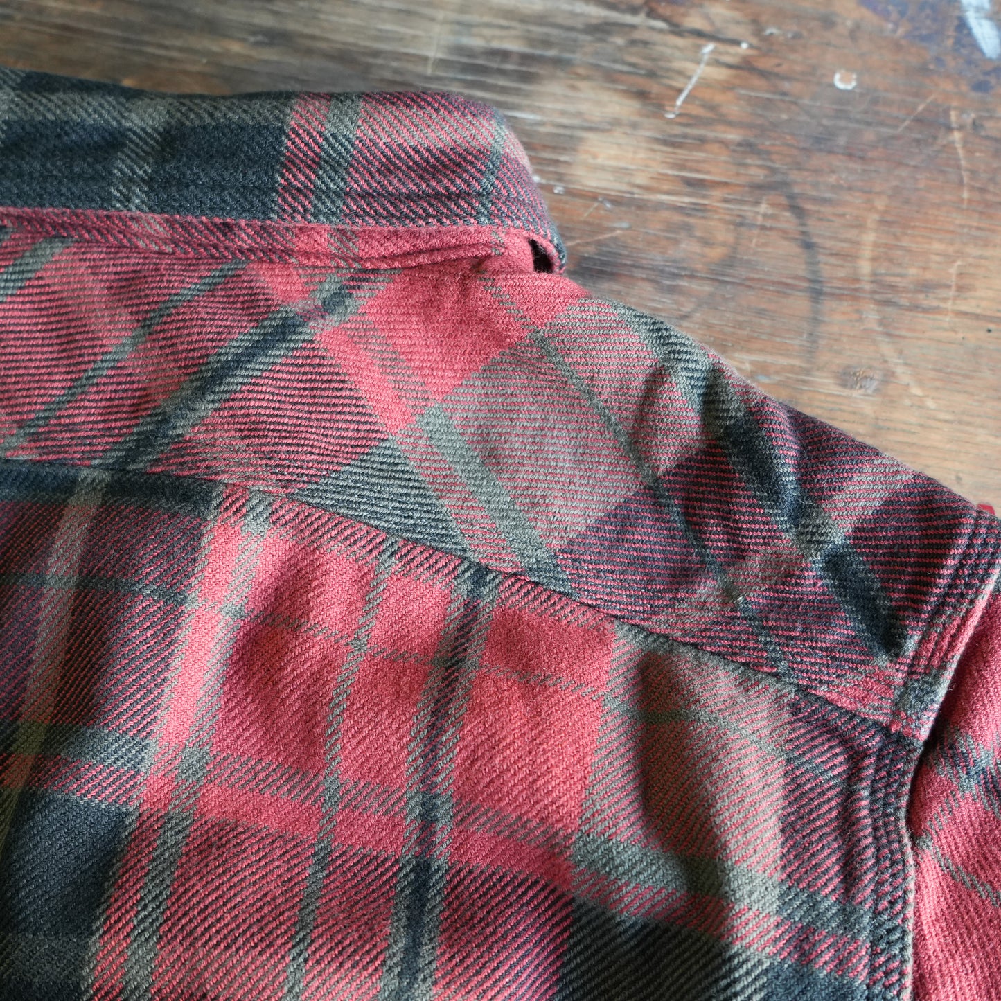 UES_502552_3_Extra Heavyweight Flannel Shirt_Red