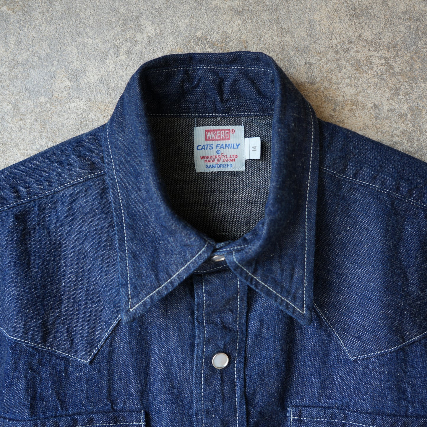 WORKERS_Cats Family Western Shirt_9.5 oz Indigo Denim_OW