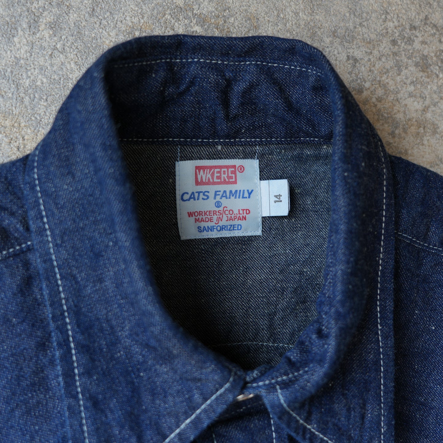 WORKERS_Cats Family Western Shirt_9.5 oz Indigo Denim_OW