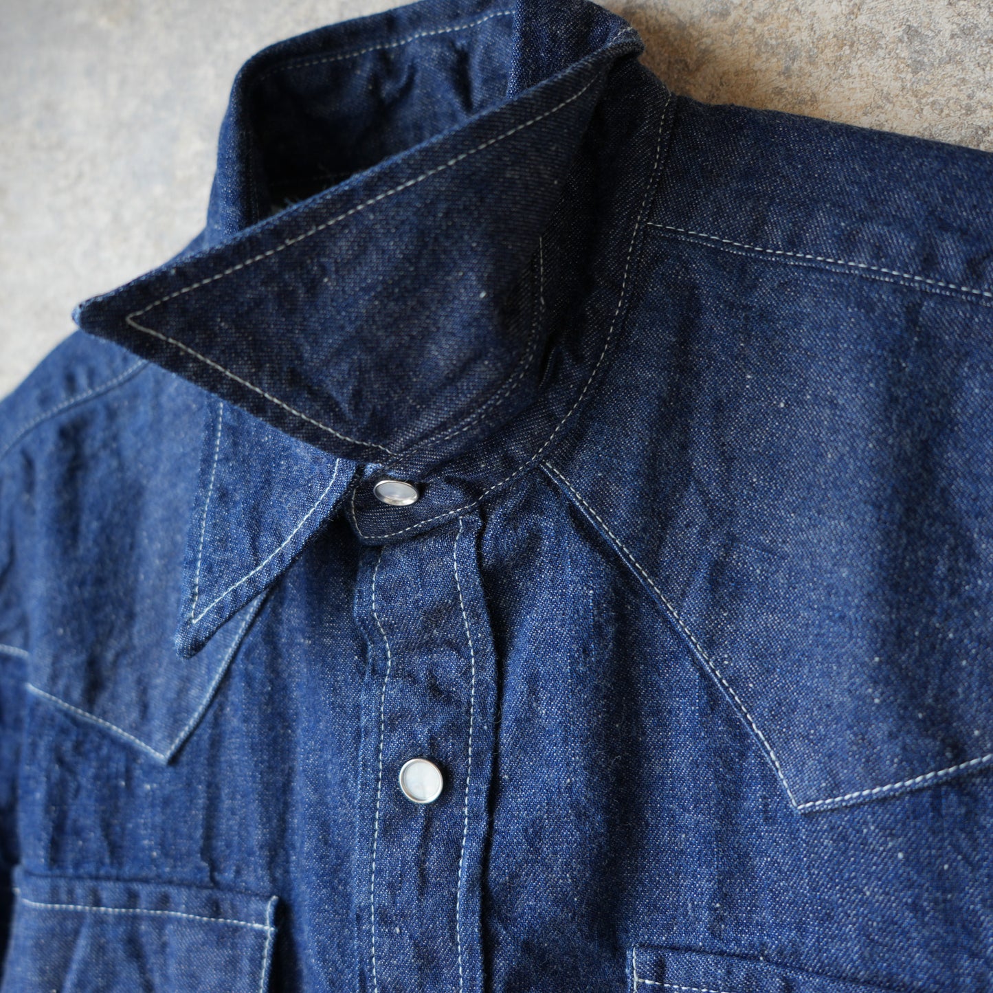 WORKERS_Cats Family Western Shirt_9.5 oz Indigo Denim_OW