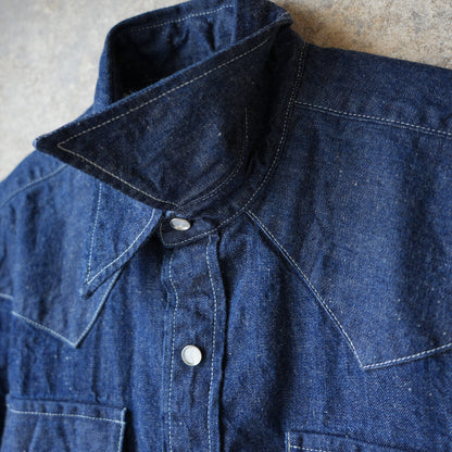 WORKERS_Cats Family Western Shirt_9.5 oz Indigo Denim_OW