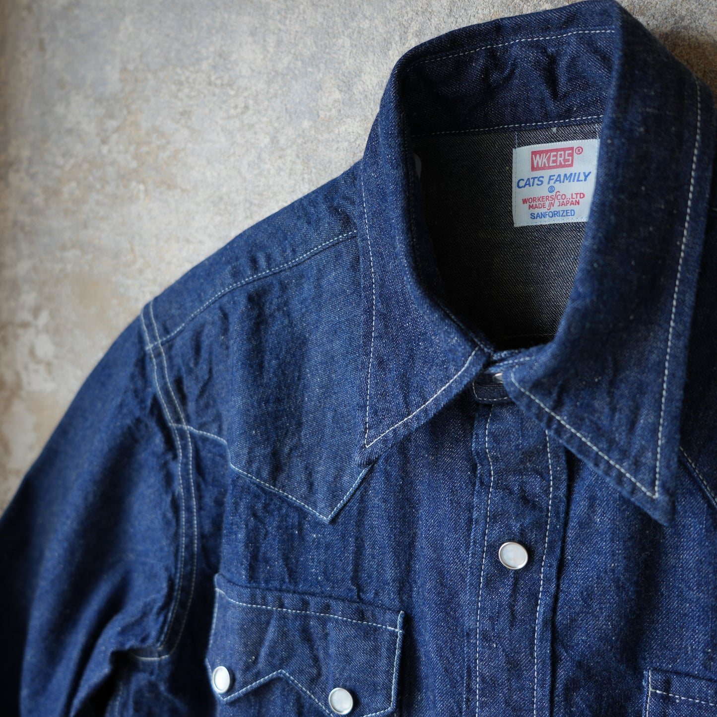 WORKERS_Cats Family Western Shirt_9.5 oz Indigo Denim_OW