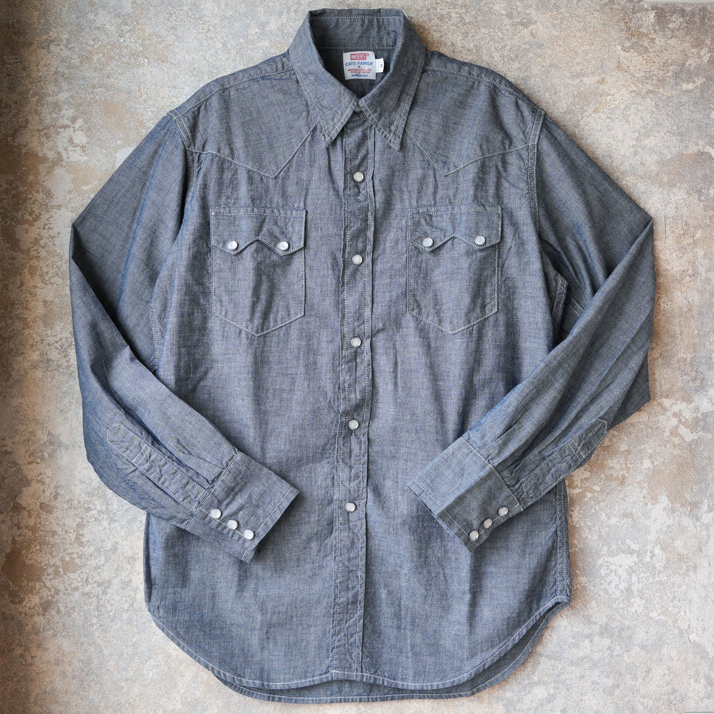 WORKERS_Cats Family Western Shirt_Chambray