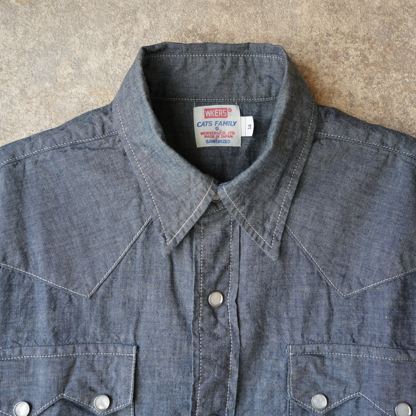 WORKERS_Cats Family Western Shirt_Chambray